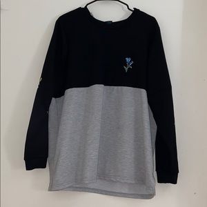 PLUS SIZED Black flower rue 21 long sleeve